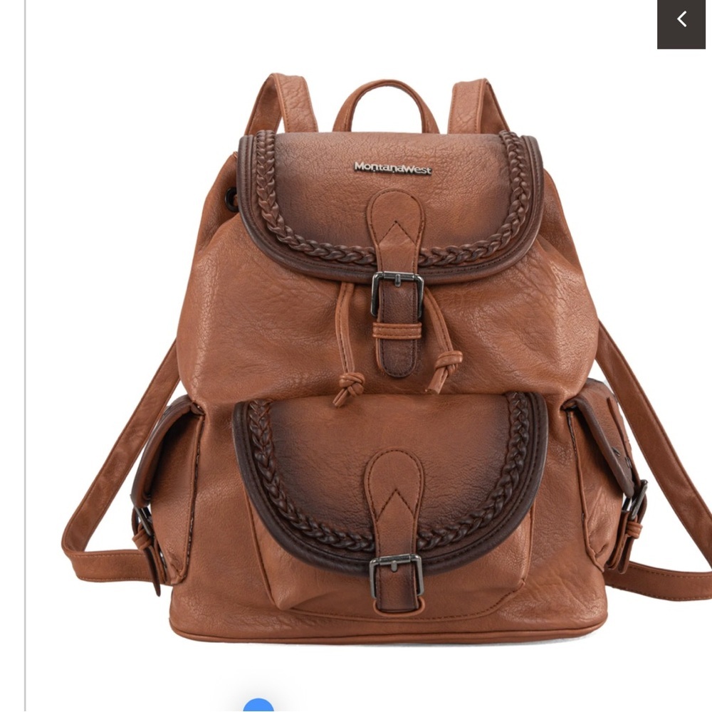 Montana West Tan Leather Backpack
